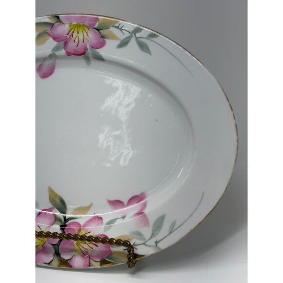 VTG Noritake Azalea 12"x9" Oval Serving Platter Floral Handpainted Japan Made - Picture 4 of 9